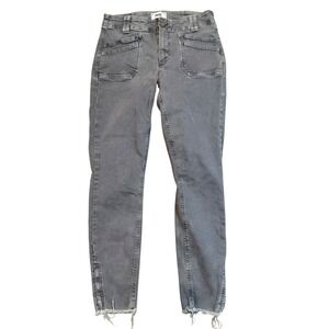 PAIGE Hoxton Ankle Gray Skinny Jeans‎ Women's Size 29 Distressed Hem Flaw